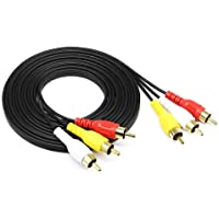 Cable de vídeo AV de 3-5 mm a RCA para iPod- MP3-PC- 3-5 mm a RCA Macho a RCA estéreo Audio Video Macho Cable AUX 3RCA…